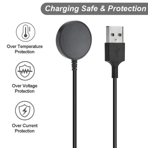 JW106 Charger Compatible with Samsung Galaxy Watch Active 1 2, Galaxy Watch 3ï¼Å' SM-R500/SM-R830/SM-R820/SM-R840/SM-R850 - USB Charging Cable 3.3ft 100cm - Smartwatch Accessories, Black