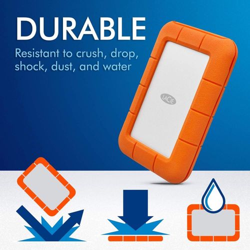 Rugged Thunderbolt USB-C 2TB External Hard Drive Portable HDD – USB 3.0 compatible, Drop Shock Dust Water Resistant, Mac and PC Computer Desktop Workstation Laptop, 1 Mo Adobe CC (STFS2000800) -Orange