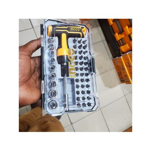 INGCO HKSDB0478 47 Pcs Handle Wrench Screwdriver Set – Orange, Silver