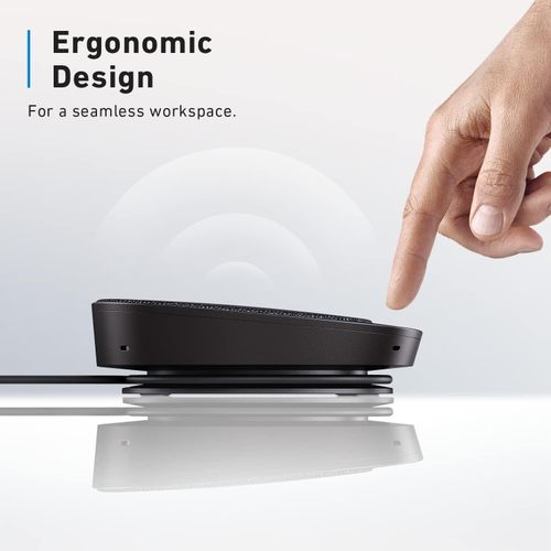 PowerConf S330 USB Speakerphone, Conference Microphone for Home Office, Smart Voice Enhancement, Plug and Play, 360° Voice Coverage, Powerful Sound, Desktop PC Speaker, Online Meetings -Black