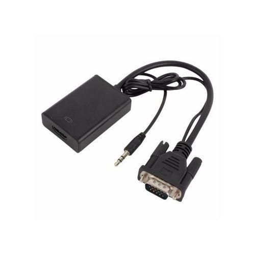 VGA Male to HDMI Female Converter With Audio - Black