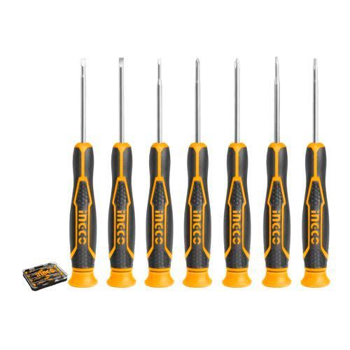 INGCO HKSD0718 - 7 Pcs Precision Screwdriver Set - Orange