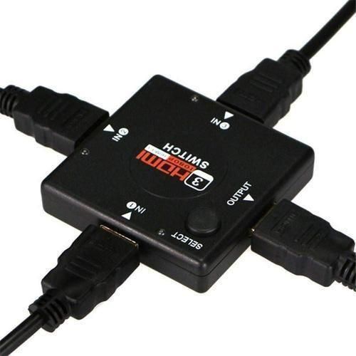 4K * 2K 3D Mini 3 Port HDMI Switch 1.4b 4K HDMI Splitter 1080P 3 in 1 Output Port Hub Black