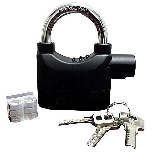 Aloy Siren Alarm Padlock -Zinc Alloy - Black