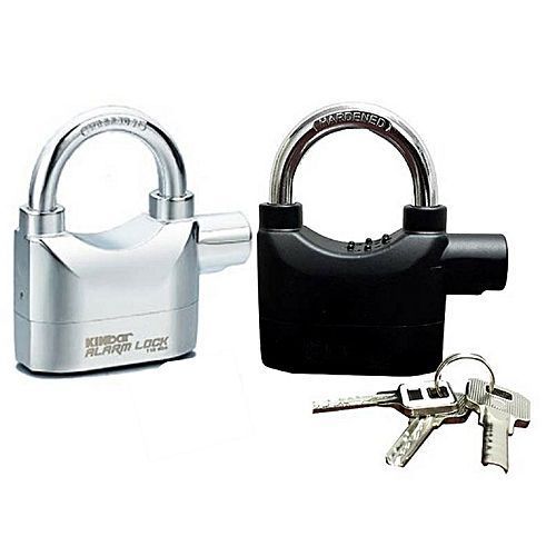 Aloy Siren Alarm Padlock -Zinc Alloy - Black