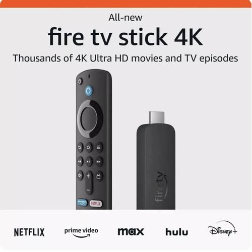 Amazon Fire TV Stick 4K (2nd Generation) UltraHD Stream Prime Video Netflix 9Now 7plus Remote Media Streamer with Alexa Voice Remote 3rd Gen- Black