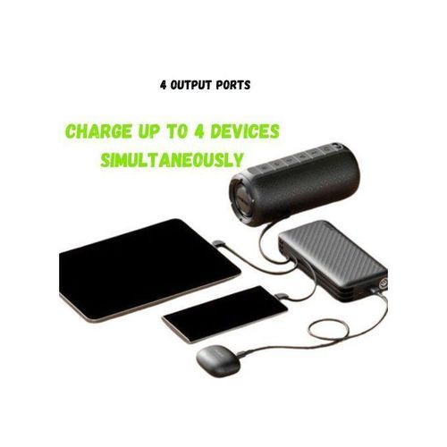 Mobile Battery 27000mAh Traveler Link With Inbuilt Cables 12W Power Bank Thin Smartphone ChargerConvenient to Carry, Business Trips, Travel, Emergency Measures, PSE Certified, Compatible with iPhone, iPad, and Android Devices- Black