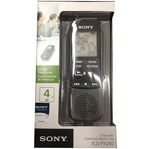 ICD-PX240 4GB Mono Digital Voice Recorder With Built-In Stereo Microphone -Black