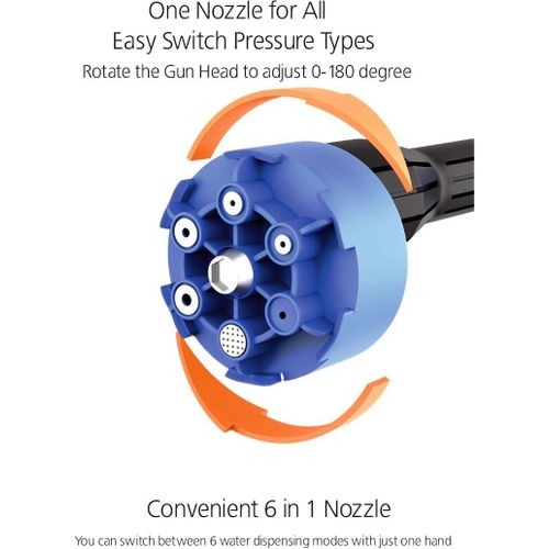 48V Portable Pressure Washer with 15000 mAH,6in1 Nozzle,Rechargeable Variable Speed Mode Cordless Pressure Washer Gun Handheld Pressure Washer for Car Floor Cleaning Car Washer Gun