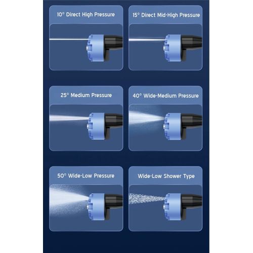 48V Portable Pressure Washer with 15000 mAH,6in1 Nozzle,Rechargeable Variable Speed Mode Cordless Pressure Washer Gun Handheld Pressure Washer for Car Floor Cleaning Car Washer Gun