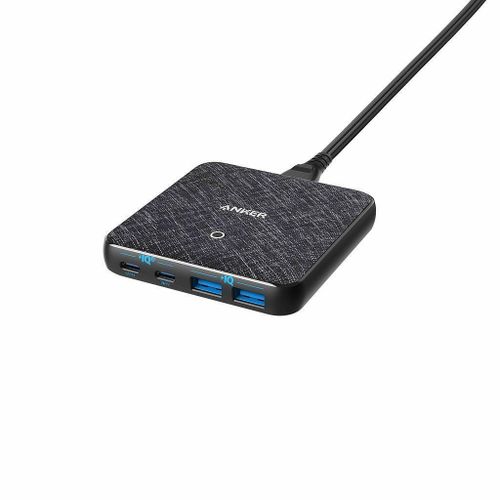 USB C Fast Charger, PowerPort Atom III Slim 65W 4 Port PIQ 3.0 GaN Wall Charging Station with Dual USB C Ports for USB C Laptops, iPad Pro, iPhone, Galaxy, and More - Black
