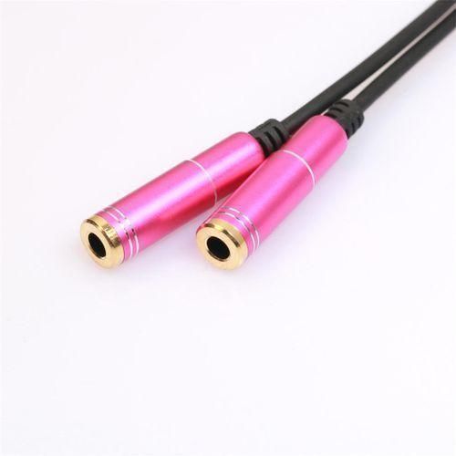 3.5mm 1 Male Jack Plug to 2 Female Sockets Y Splitter Cable-Blue