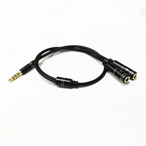 3.5mm 1 Male Jack Plug to 2 Female Sockets Y Splitter Cable-Blue