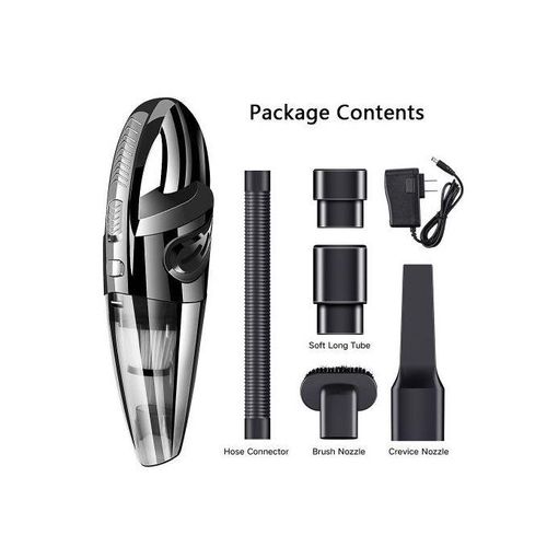 Portable Auto Home, Car Vacuum Cleaner Dust Busters , Hand Vacuum Cordless Rechargeable Low Noise Wet and Dry Use -Black.