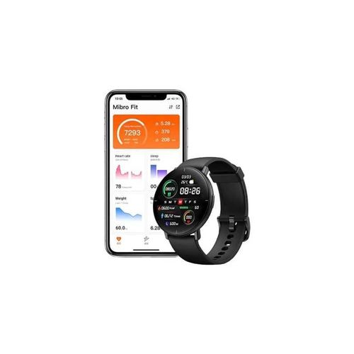Lite Xpaw004 Smart Watch 1.3-Inch Amoled Display With 2.5D Tempered Glass, Blood Oxygen & Heart Rate Monitoring Multi-language Smart Watch Global Version-Bluetooth, USB -Black