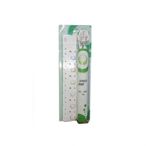 High Grade 6 Ways Heavy Duty Extension Socket - White