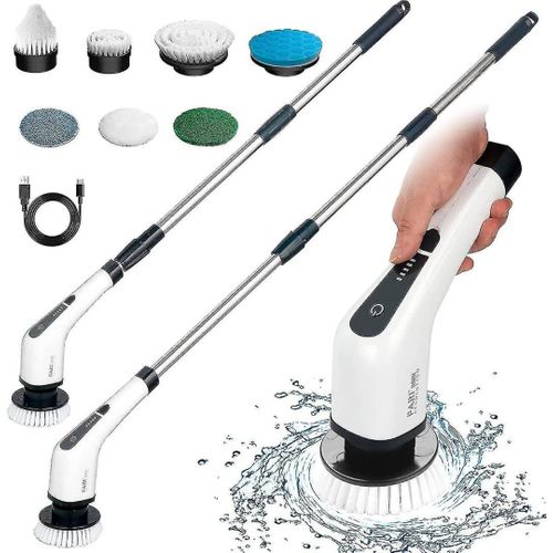 Wireless Rotatable 9-in-1 Electric Cleaning Brush For Windows Toilet Kitchen Wall Cleaner LED Display Handheld Shower Scrubber Bathroom Cleaning Tools- Multicolor