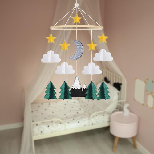 Baby Crib Mobile Wind Chimes Hanging Decor Rotatable for Room Rockery