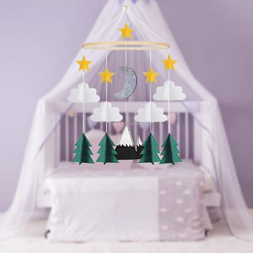 Baby Crib Mobile Wind Chimes Hanging Decor Rotatable for Room Rockery