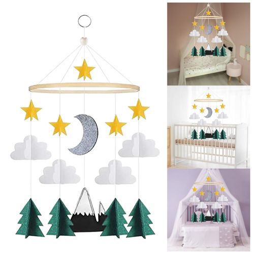 Baby Crib Mobile Wind Chimes Hanging Decor Rotatable for Room Rockery