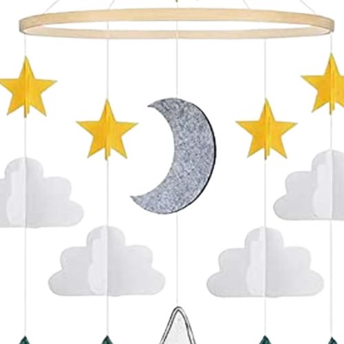Baby Crib Mobile Wind Chimes Hanging Decor Rotatable for Room Rockery