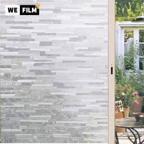 WEFILM Privacy Window Film Frosted Matte Window Sticker Static Cling Door Film Glass Film Window Sticker Anti-UV Glass Film for Home Office Living Room Meeting Room