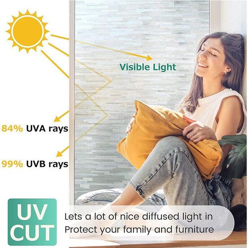 WEFILM Privacy Window Film Frosted Matte Window Sticker Static Cling Door Film Glass Film Window Sticker Anti-UV Glass Film for Home Office Living Room Meeting Room