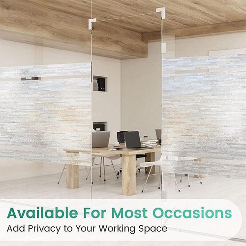 WEFILM Privacy Window Film Frosted Matte Window Sticker Static Cling Door Film Glass Film Window Sticker Anti-UV Glass Film for Home Office Living Room Meeting Room
