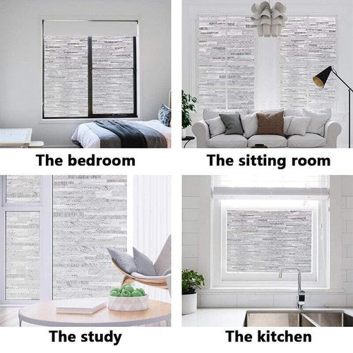 WEFILM Privacy Window Film Frosted Matte Window Sticker Static Cling Door Film Glass Film Window Sticker Anti-UV Glass Film for Home Office Living Room Meeting Room