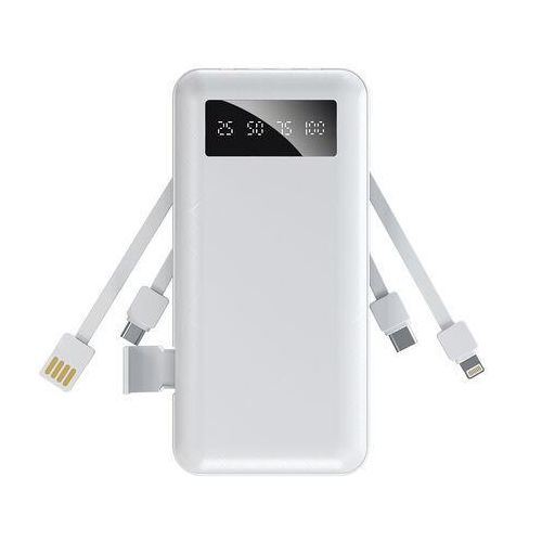 Gold africa USB Fast Charging Mobile Powerbank 10000mah 4 in1 Built in Cable Portable Li-polymer Batteries For Digital display Cellphone Power Bank- Multicolor