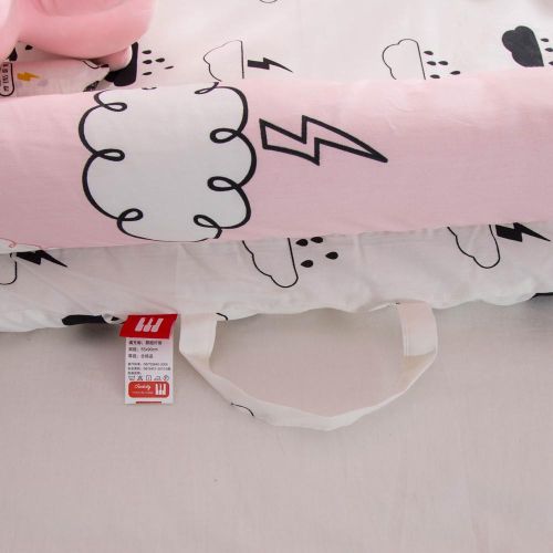 Baby Lounger Portable Infant Crib for Bed Co-Sleeping Bassinet Cradles Lounger Newborn Sleeper 100% Cotton Super Soft Breathable Washable Cloud
