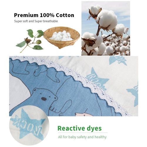 Baby Lounger Portable Infant Crib for Bed Co-Sleeping Bassinet Cradles Lounger Newborn Sleeper 100% Cotton Super Soft Breathable Washable Cloud