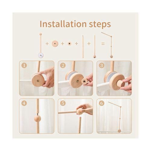 Baby Crib Mobile Arm - Wooden Mobile Arm for Crib Mobile Ha NO5115