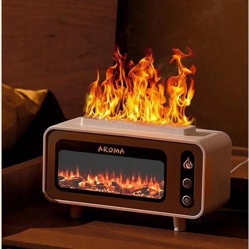 3D Flame Ultrasonic Aroma Air Humidifier Essential 0il Diffuser With LED Light