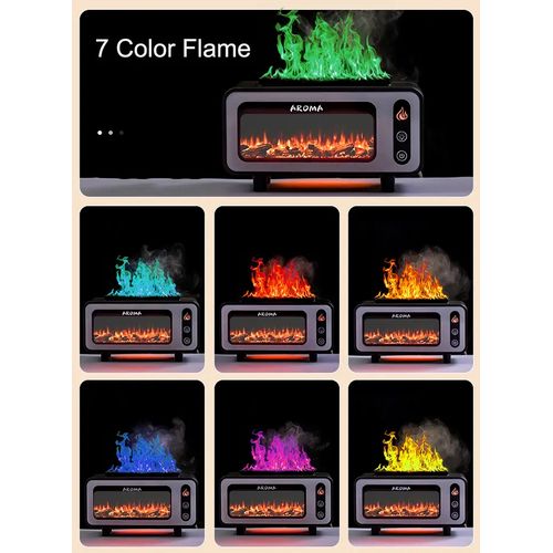3D Flame Ultrasonic Aroma Air Humidifier Essential 0il Diffuser With LED Light