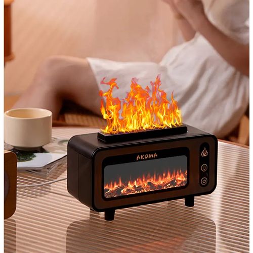 3D Flame Ultrasonic Aroma Air Humidifier Essential 0il Diffuser With LED Light