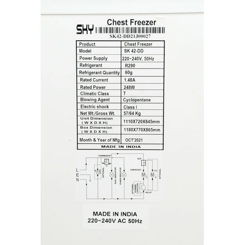 Sky 420 Liter Chest Freezer 42-DD (White)(1 YR WRTY)