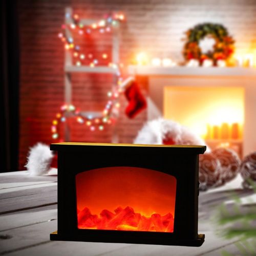 LED Fireplace Lantern Flamless  Effect Lamp Home