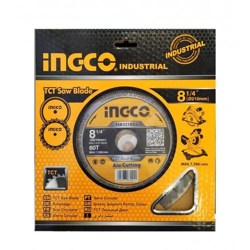 INGCO Replacement Disc For Circular Saw 210MM - 60 Teeth Aluminum Cutting - Silver