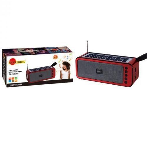 Portable Mini Speaker with Bluetooth USB TF AUX FM 6V 1W Solar Panel Flashlight USB Charging Line- Black .