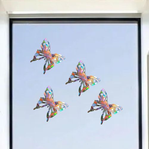 8 Window Stickers Stick For Birds, Butterflies And