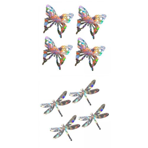 8 Window Stickers Stick For Birds, Butterflies And
