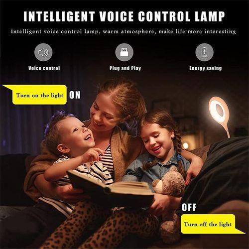 Voice Controlled LED Night Light Smart USB Desk Lamp