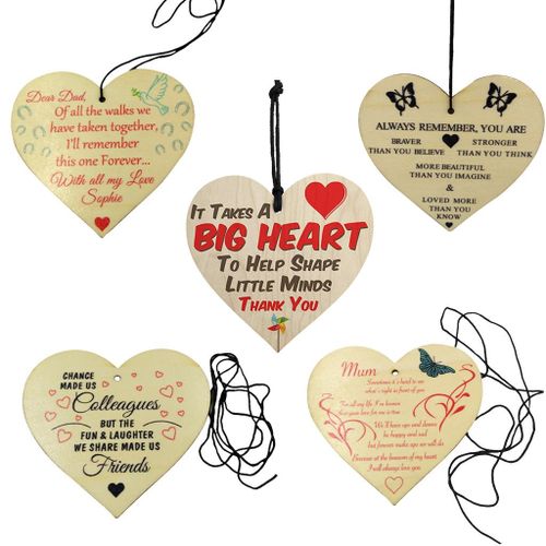Heart Shape Wooden Piece Wood Gift Tag Embellishment