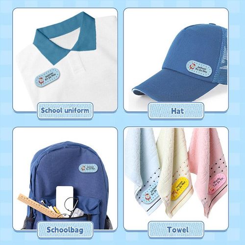 WEPHOTO Personalized Waterproof Custom Name Tag Labels Custom Labels to Mark Clothes and Objects. - Great for School, Daycare, Camp Gear