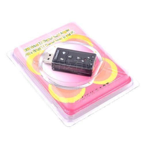 USB External Stereo Sound Adapter USB 7.1 Channel Sound- Black
