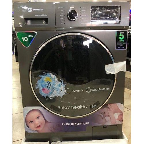 Sayonapps Electric 10 Kgs Automatic  Front Loading  Washing Machine -Grey/Silver