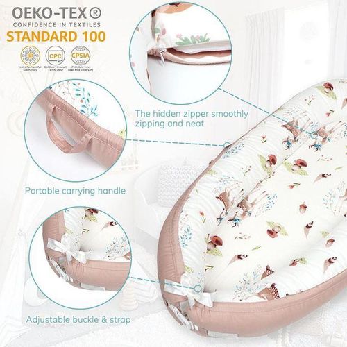 Baby Lounger Co-Sleeping Bassinet Soft Cotton Infant Bed