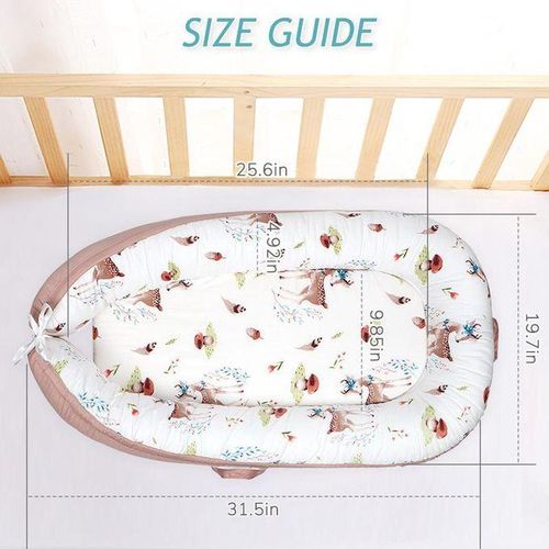 Baby Lounger Co-Sleeping Bassinet Soft Cotton Infant Bed