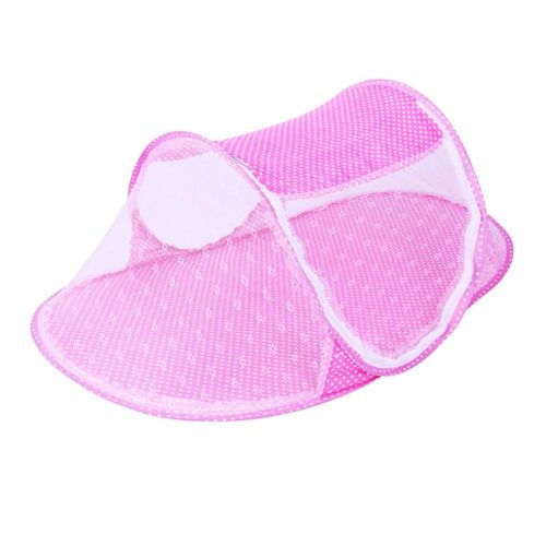 Foldable Baby Mosquito Net Tent Netting Portable for Crib Cot Bedroom Outdoor New,Pink NO5248
